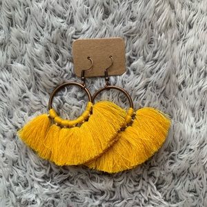 Yellow tassel Earrings